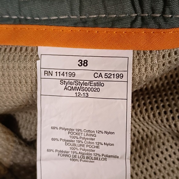 Quiksilver Mens Tan Cargo Shorts Ripstop Khaki AQMWS00020 Size 38 - Picture 11 of 15